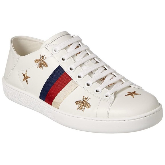 Gucci Ace Stars and Bees women’s leather sneakers size 37 , US size 7 - Picture 1 of 5